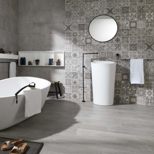 Dekorativní obklady a dlažby v koupelně Porcelanosa grupo