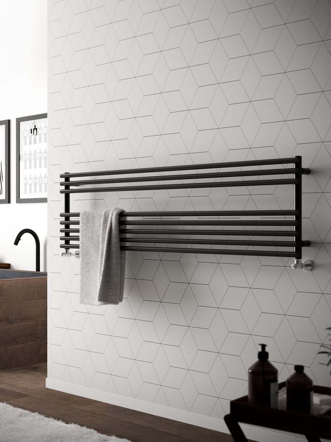 Moderní koupelnový designový radiátor